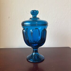 Viking Elegant Blue Glass Candy Jar